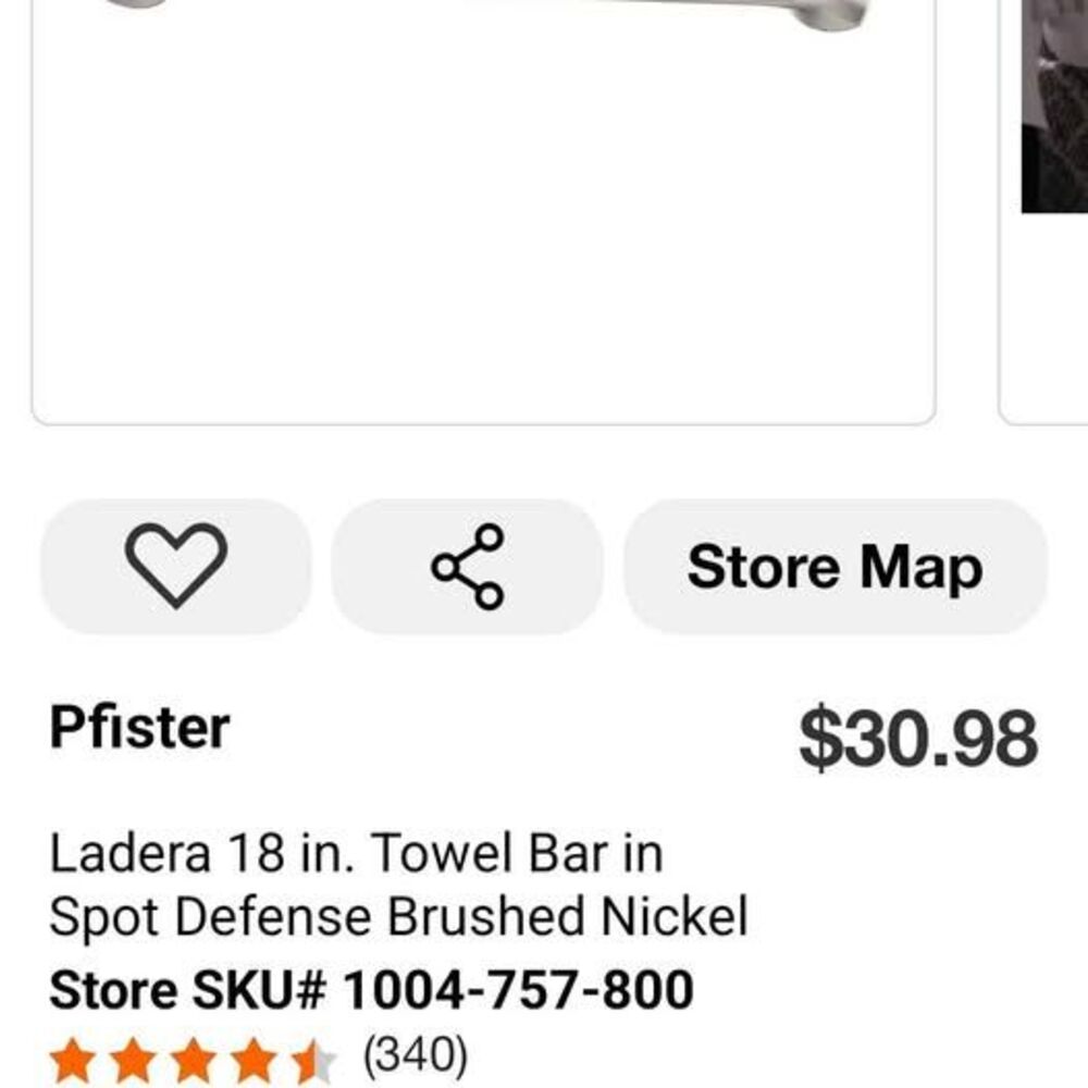 Pfister Ladera 18" Towel Bar Brushed Nickel - Spot Defense